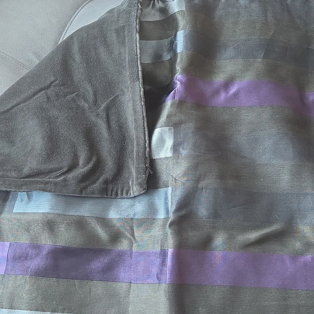 Crate&Barrel Gray and Purple Pillowcases